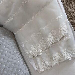 Elegant White Lace Bedding dupata scarf